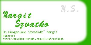 margit szvatko business card